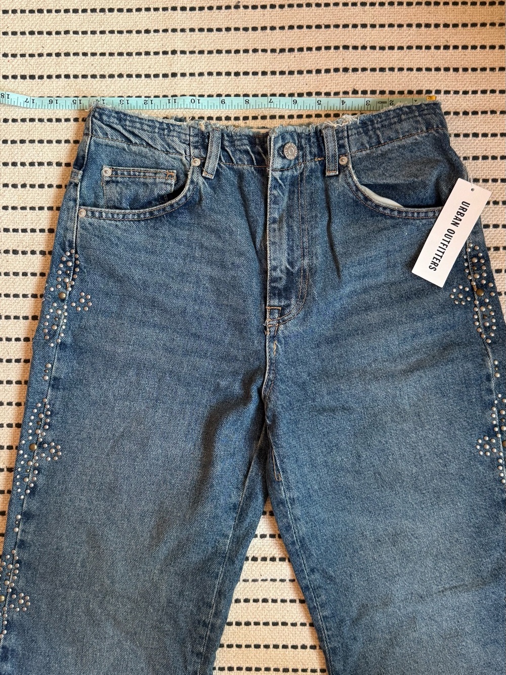 BDG Urban Outfitters Women's Medium Blue Studded Boot Cut Jeans